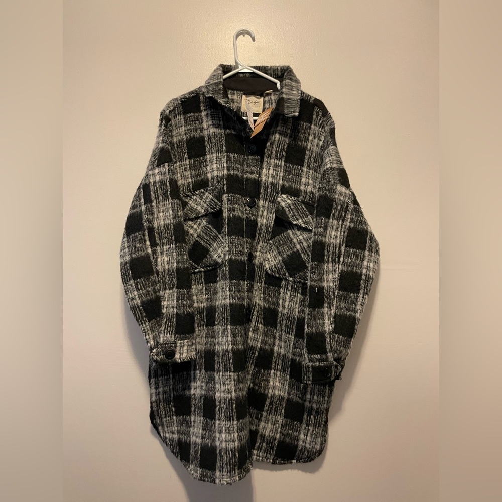 RD Style Black and White Plaid Jacket